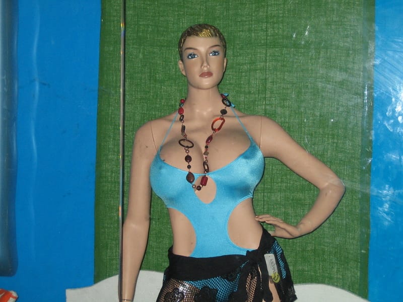 Mannequin with very large breasts.