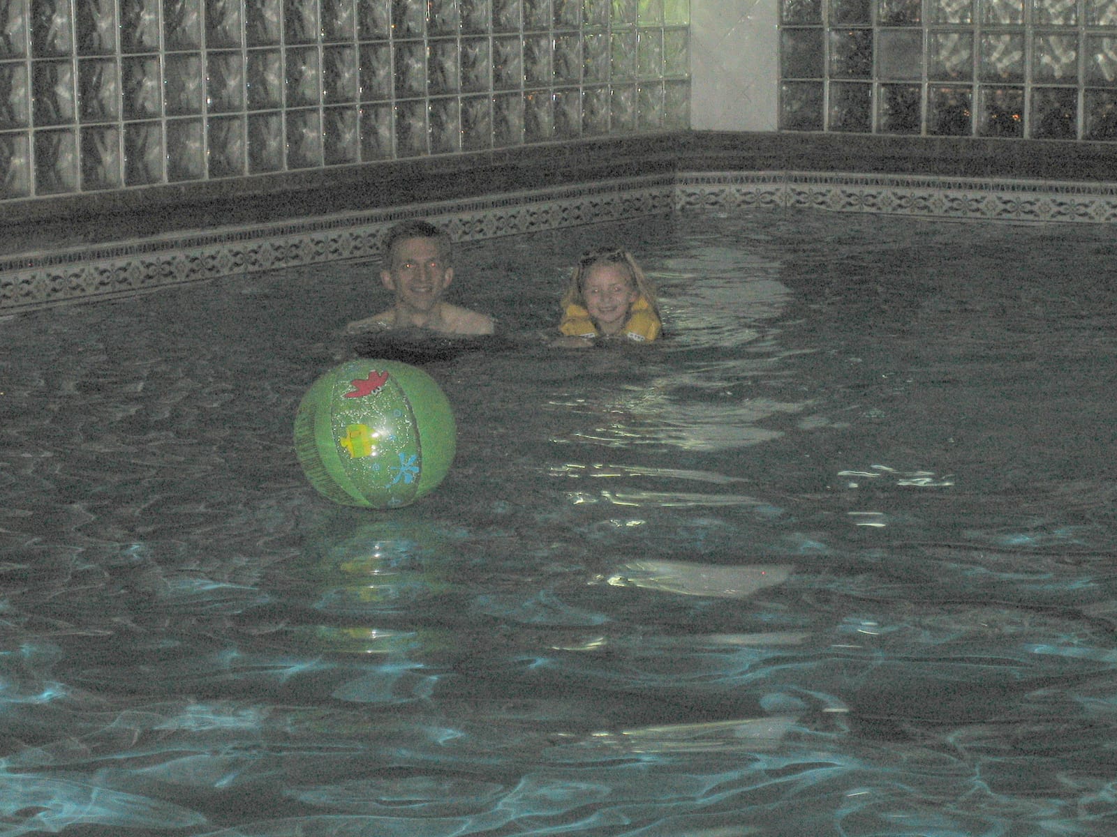Emily and Daddy in the pool