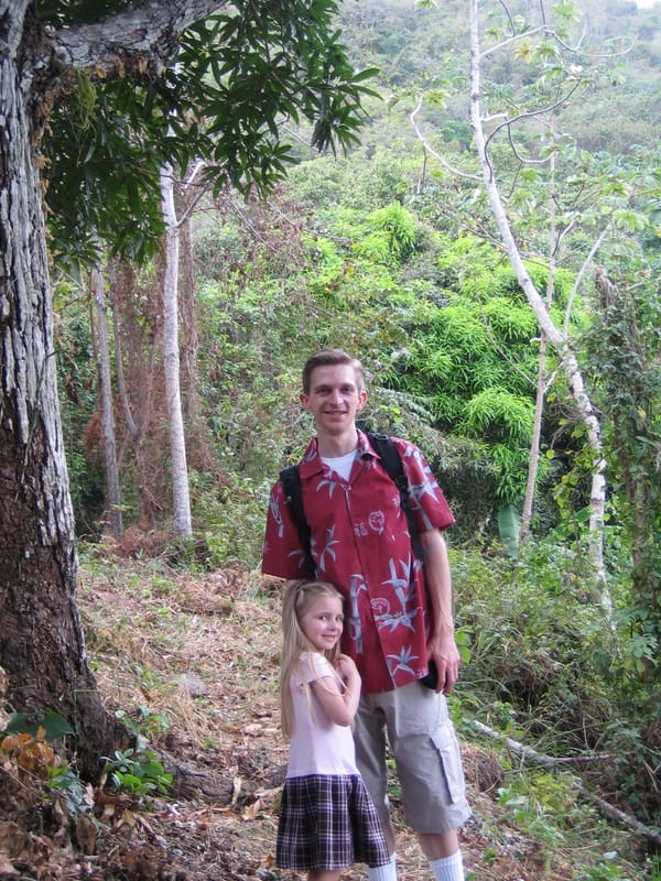 Brandon and Emily hiking