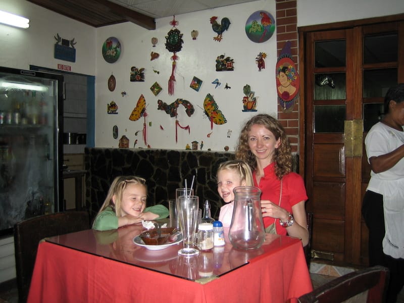 Dinner at a restaurant in El Valle