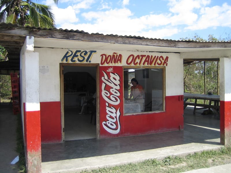 Small restaurant we ate at in Caizan under $2/meal