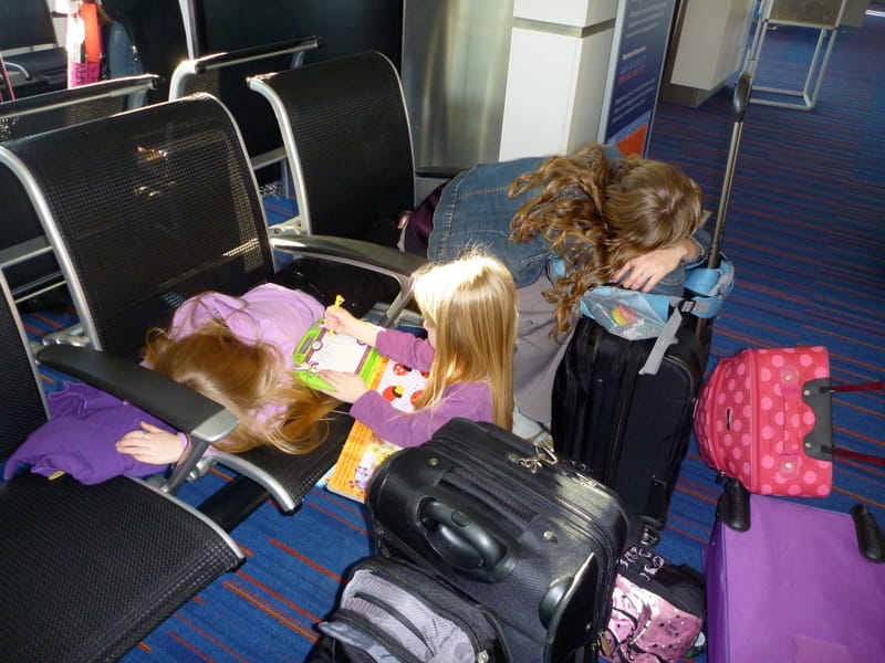 sleeping in the airport