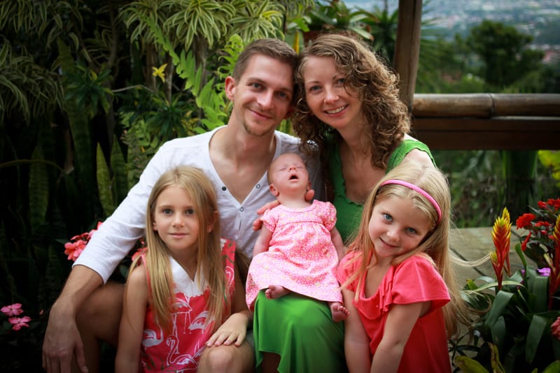 The five of us with our newborn in Costa Rica