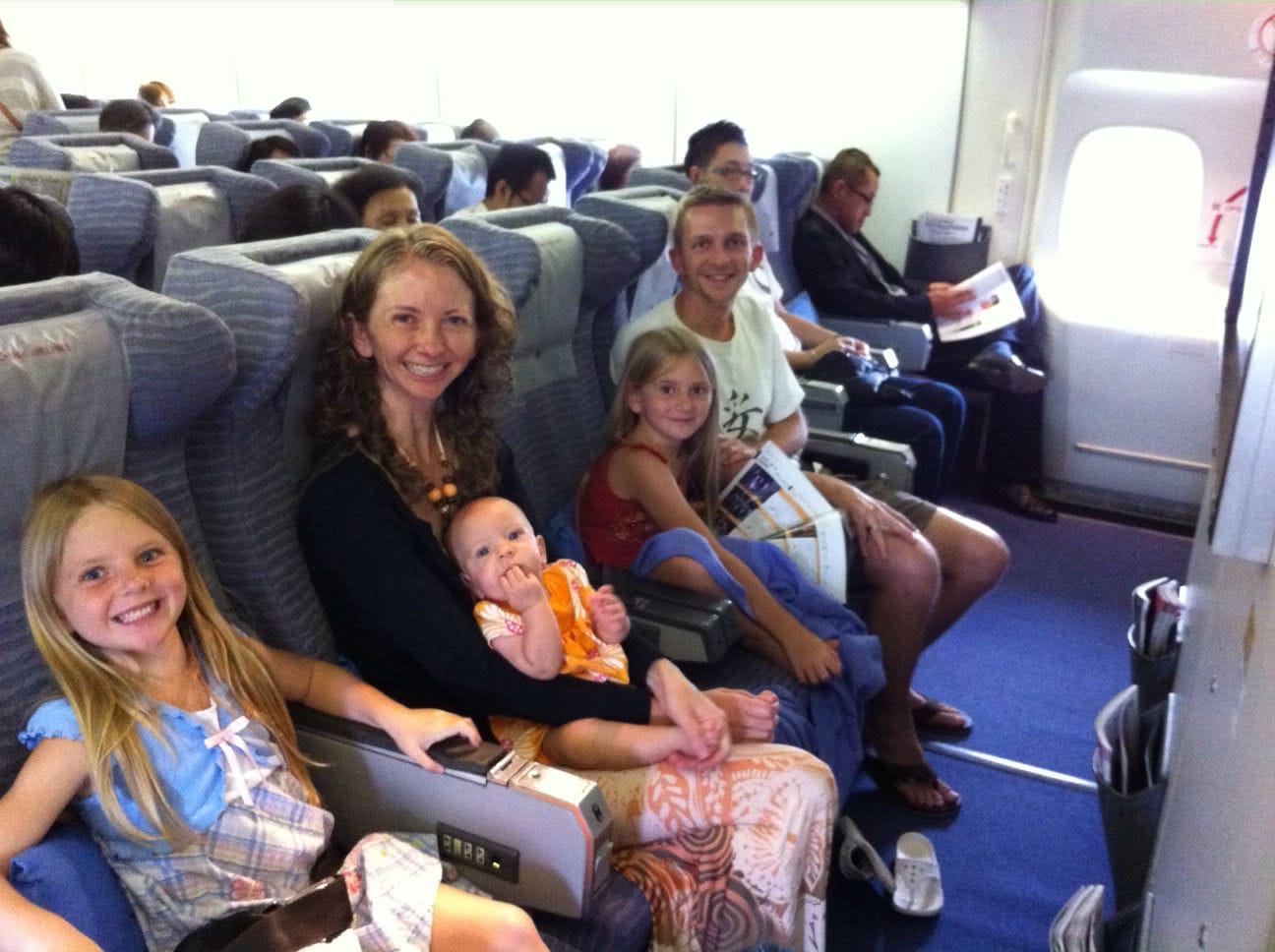 On the plane to Japan