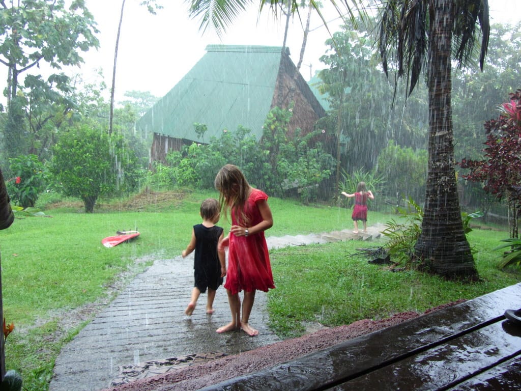 Playing in the rain