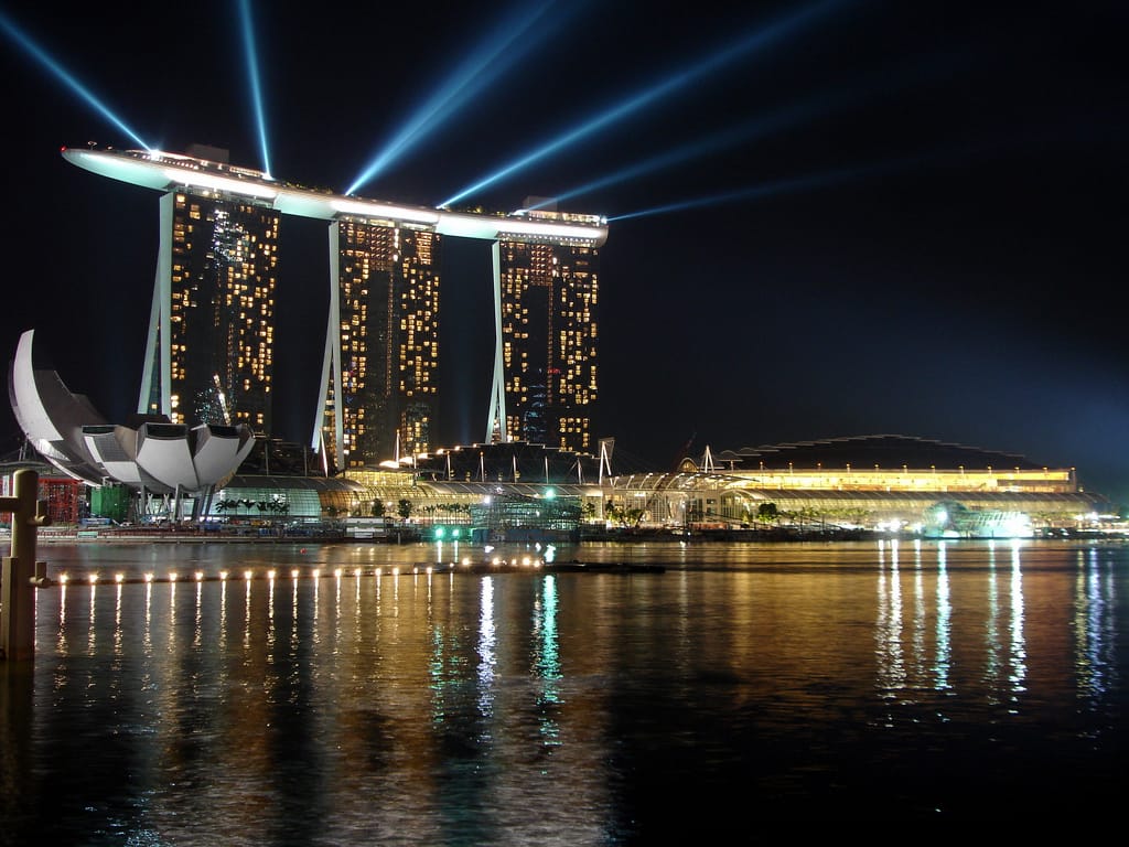 Marina Bay Sands during Youth Olympics opening