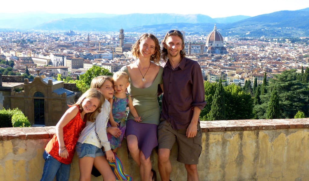 The five of us above Florence, Italy