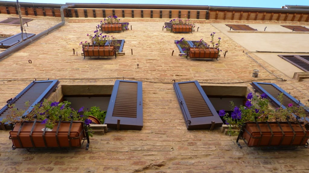 Windows in Montepulciano, Italy