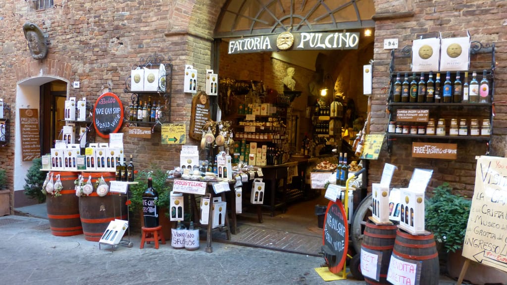 Wine and cheese in Montepulciano