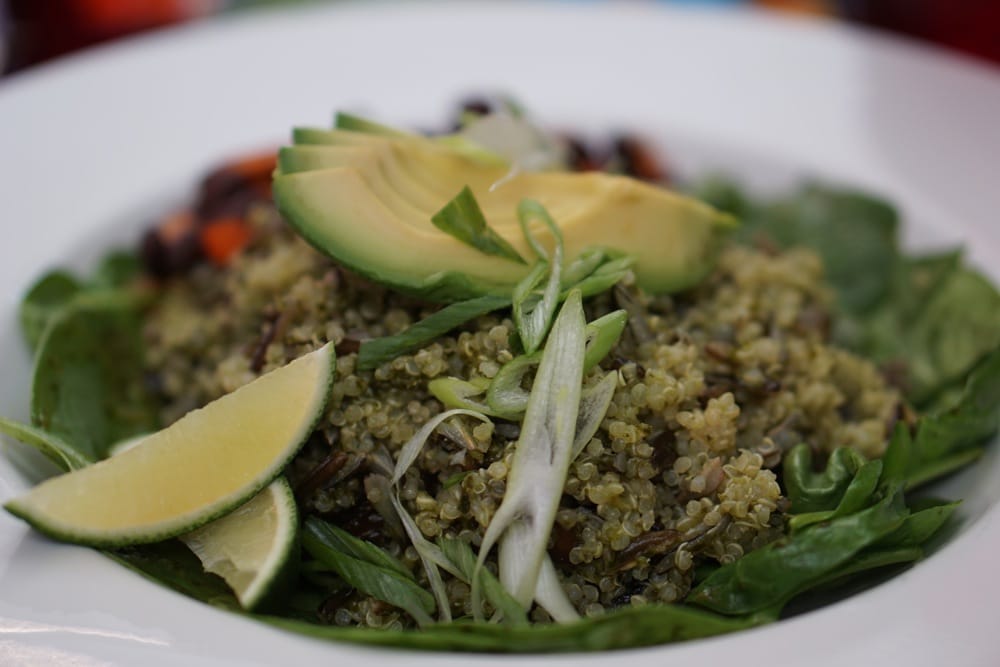 Delicious quinoa spinach salad at Rebar restaurant.