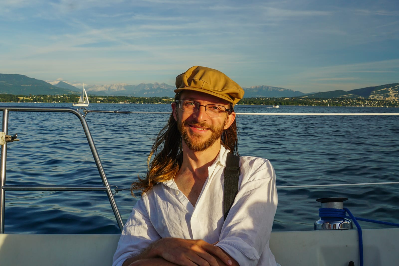 Sailing at Lac Léman with friends near Geneva, Switzerland.