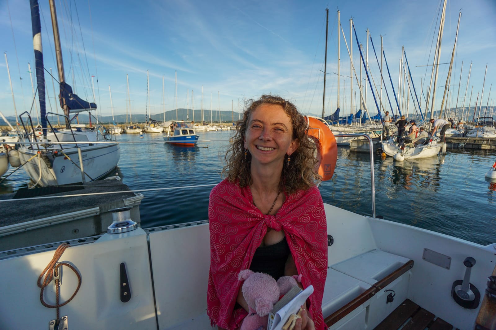 Sailing at Lac Léman with friends near Geneva, Switzerland.