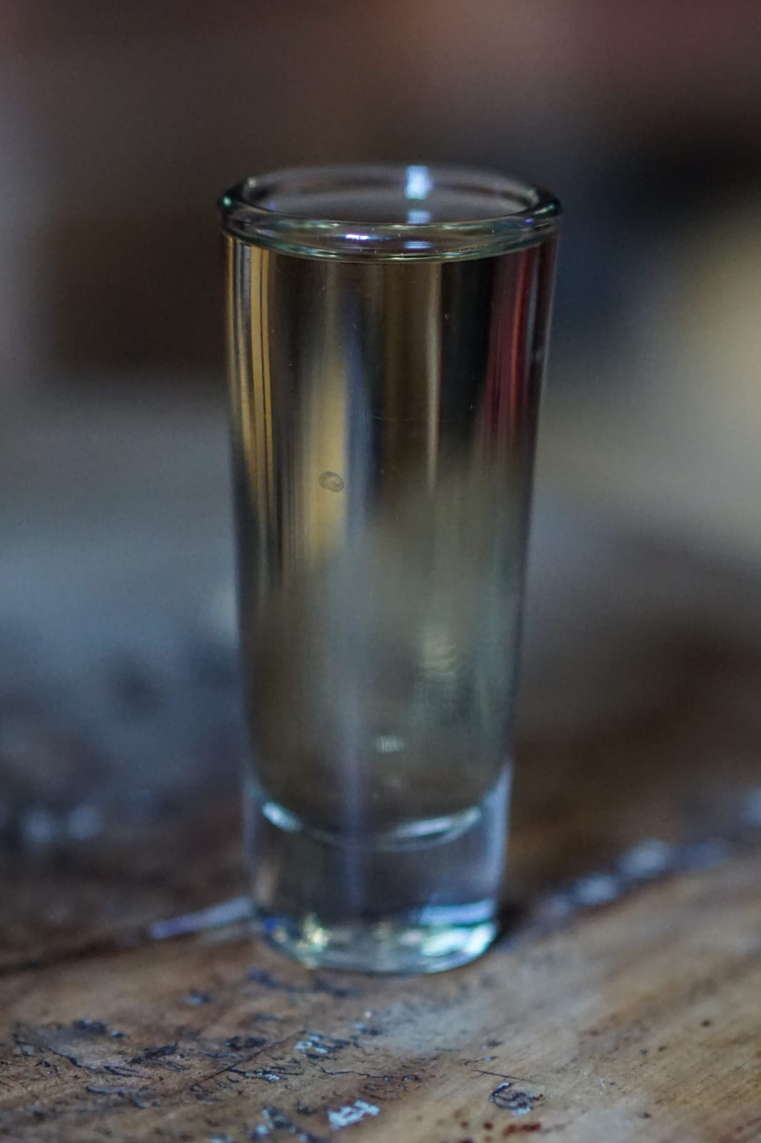 My first tequila. Strong, but very good with salt and lime. In Gato Negro cantina in San Miguel de Allende, Mexico.