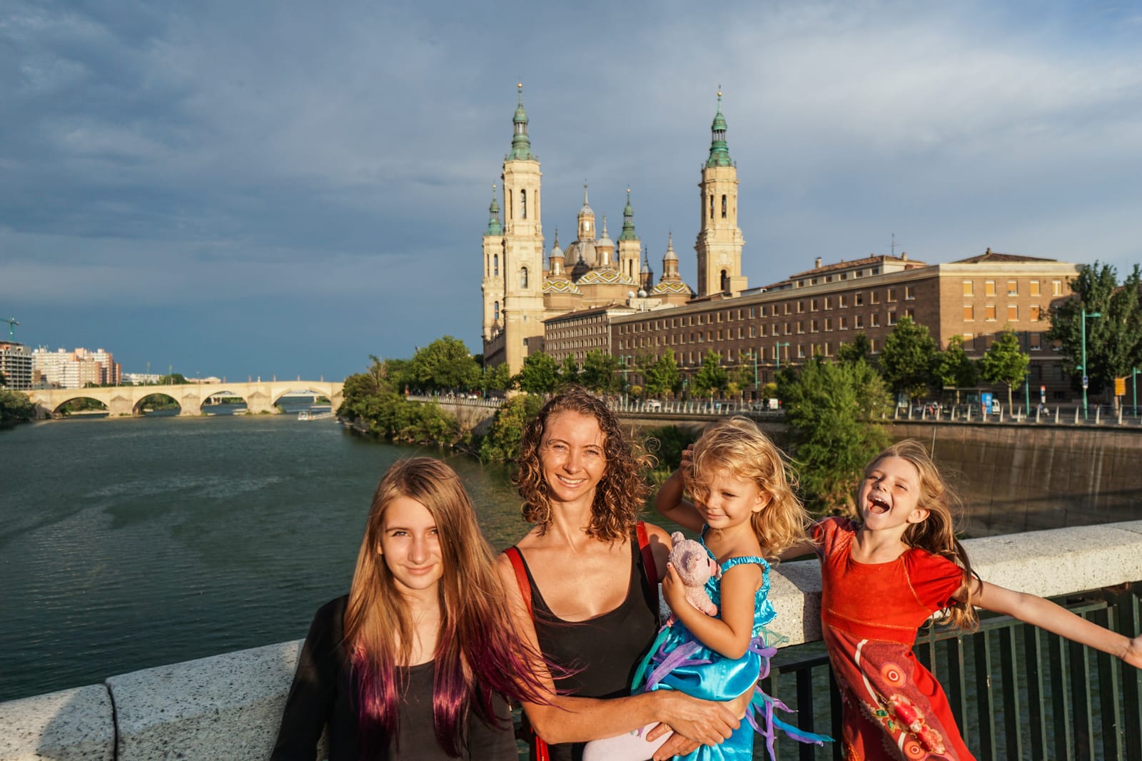 In front of the Basilica in Zaragoza, Spain