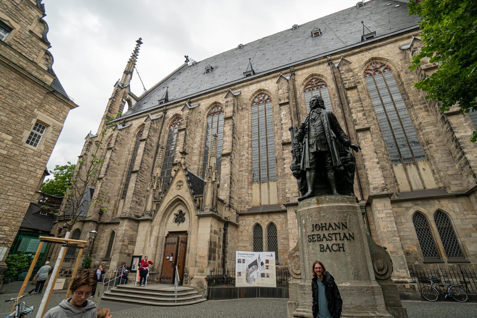 The Johann Sebastian Bach statue outside St. Thomas Church in Leipzig