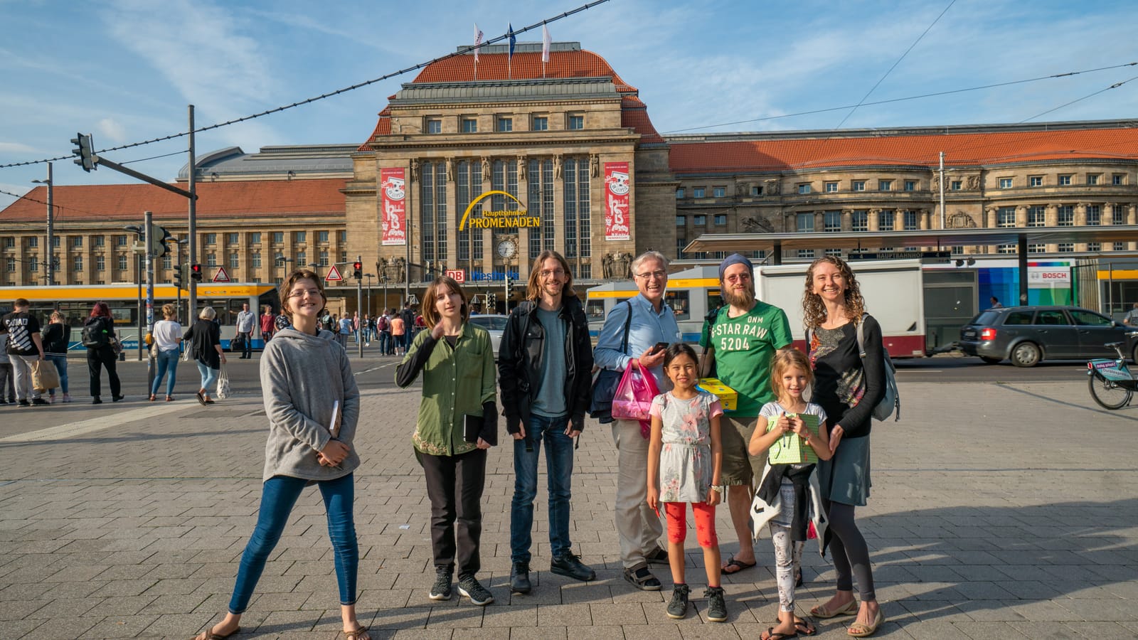 Our group in front of Leipzig's grand old Hauptbahnhof