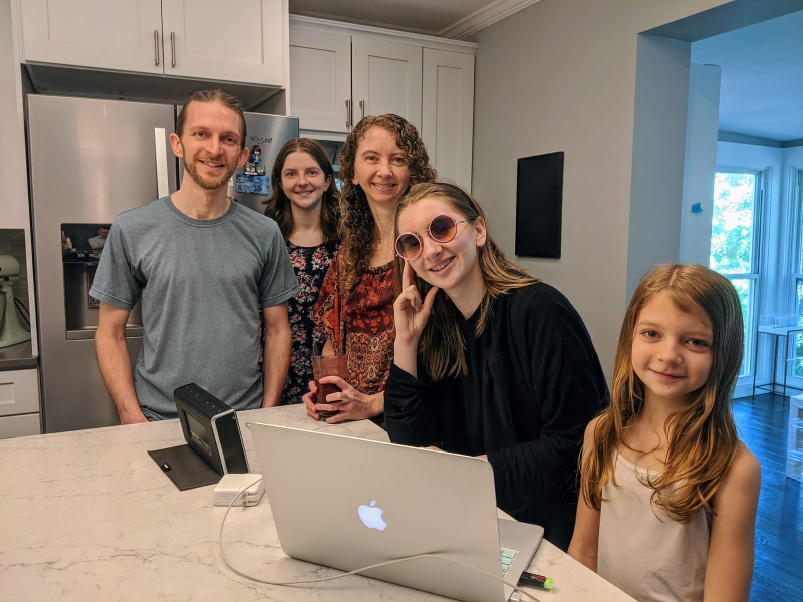 The five of us, newly settled in the USA